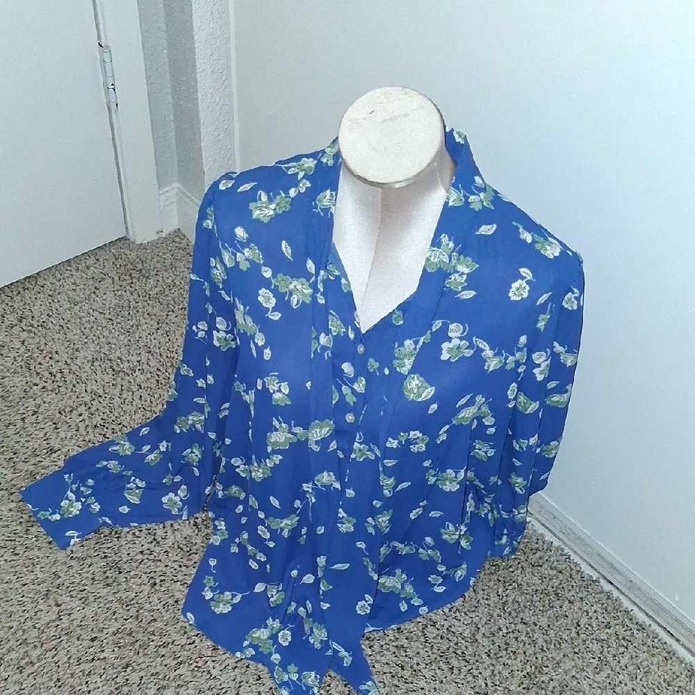 J. Crew Blue Floral Button Down Shirt